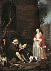 Poultry Paintings - Poultry Seller by Gabriel Metsu